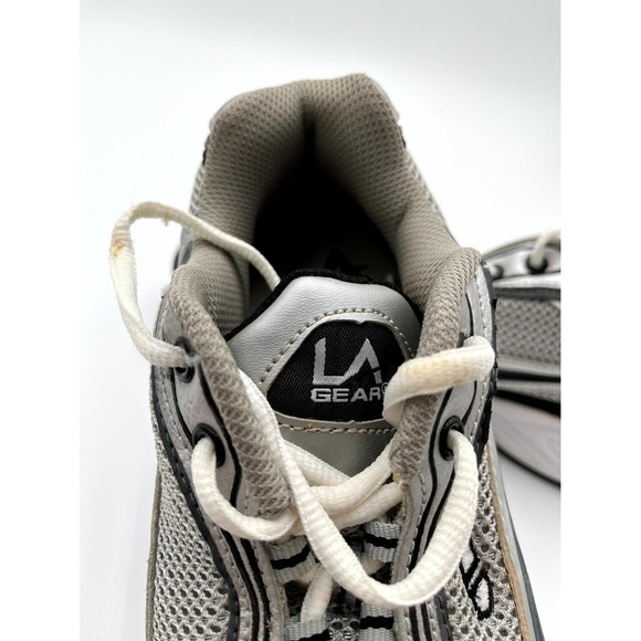 LA Gear LA1253EM Mario Mens 9 Running Shoes Gray Silver Lace Up Athletic Sneaker - Picture 9 of 9